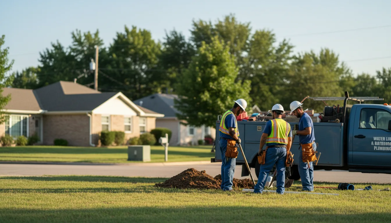 Residential water line and bathroom plumbing service in Asbury, IA